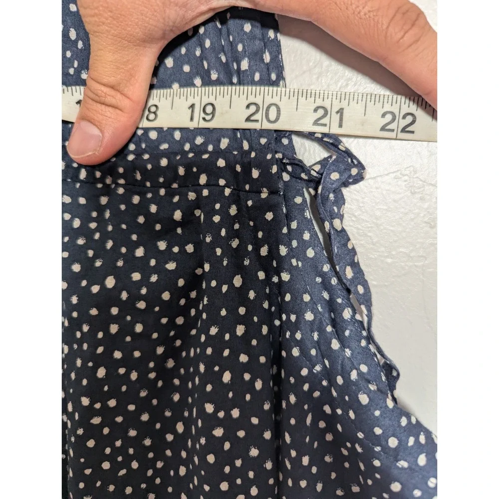 J CREW Women's Dress L‎ Blue Side-tie Beach  in Dot Blue White BH545 Coastal